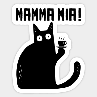 funny cat – Meowrio, the Italian cat – Mamma mia! Sticker